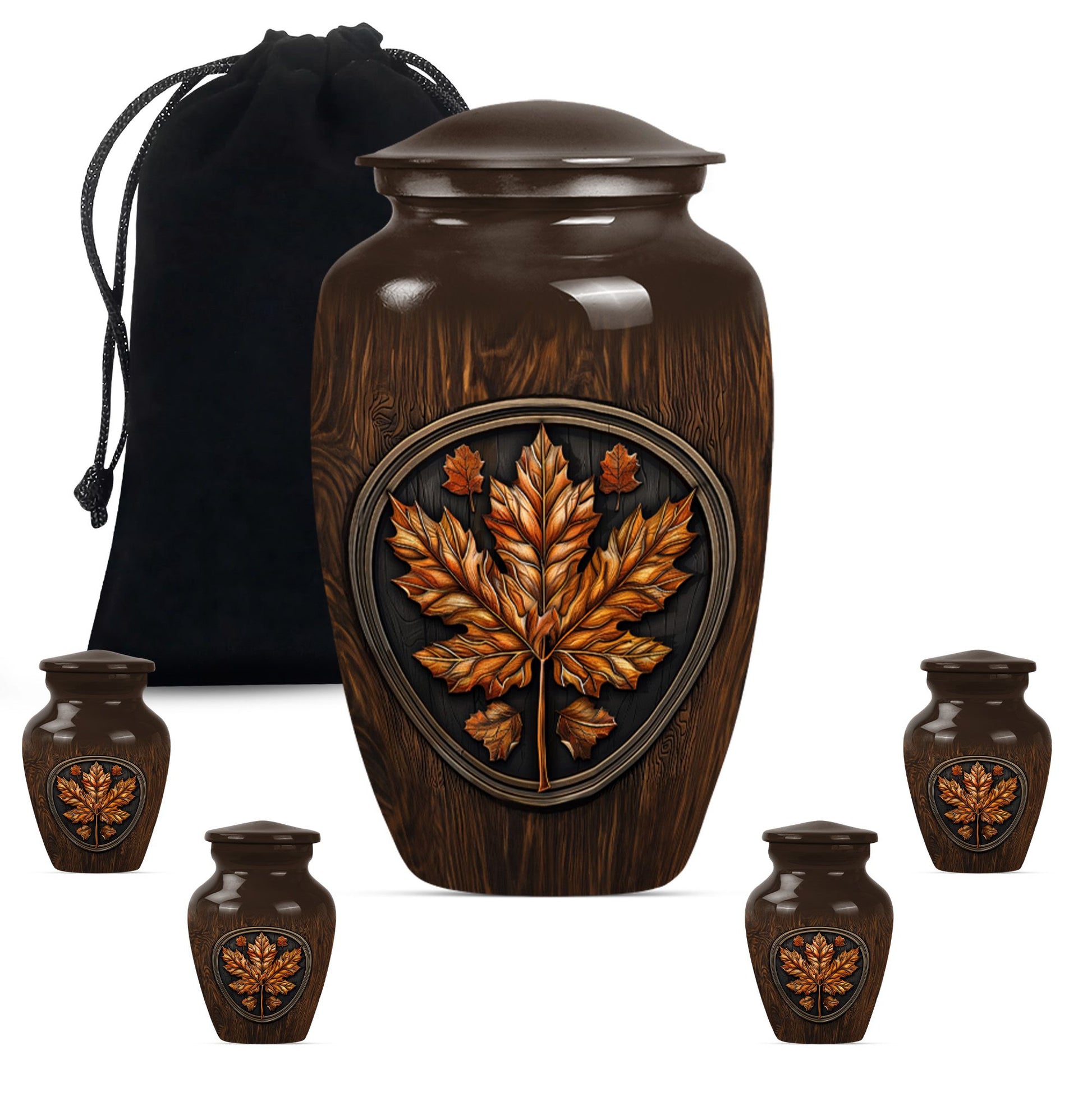 mapple leaf urn, funeral urn for men ashes,