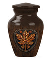 mapple leaf urn, funeral urn for men ashes,