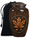 mapple leaf urn, funeral urn for men ashes,