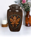 mapple leaf urn, funeral urn for men ashes,