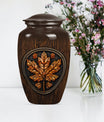 mapple leaf urn, funeral urn for men ashes,