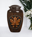 mapple leaf urn, funeral urn for men ashes,