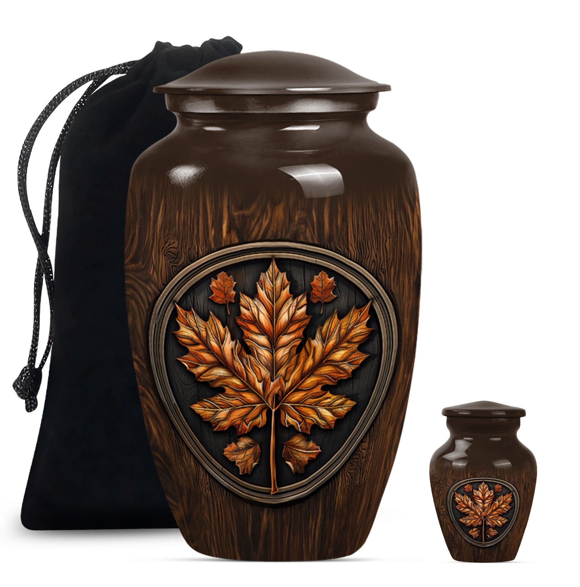 mapple leaf urn, funeral urn for men ashes,