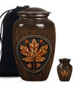 mapple leaf urn, funeral urn for men ashes,