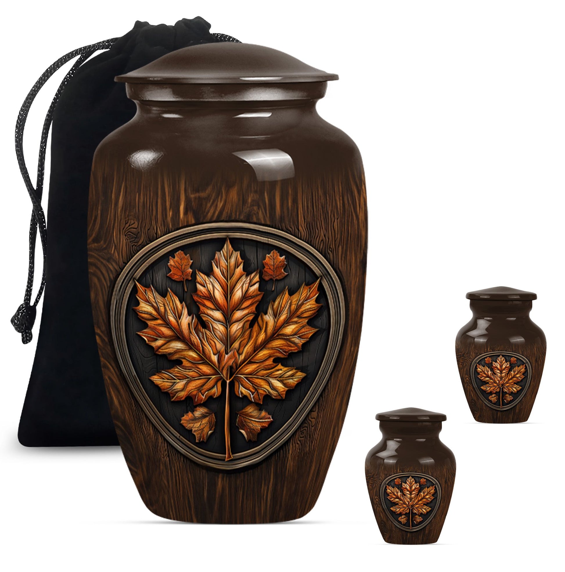 mapple leaf urn, funeral urn for men ashes,