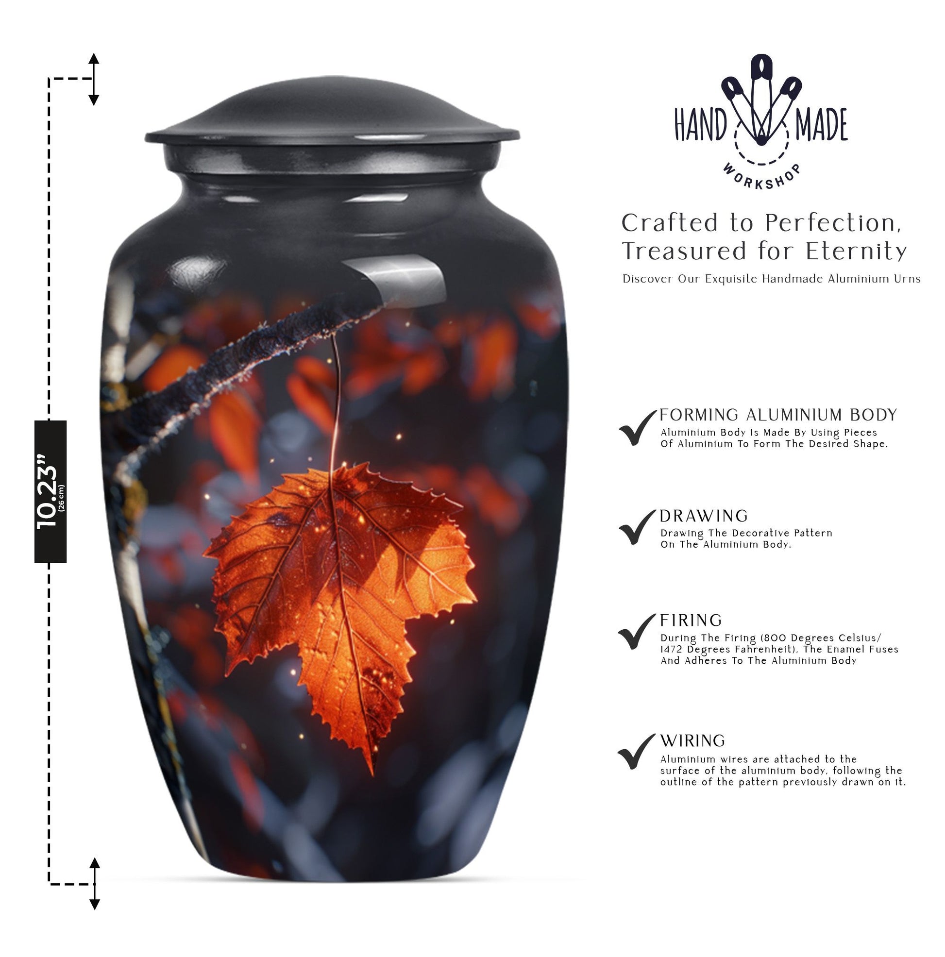 classic mapple leaf urn, perfect memorial urn for male.