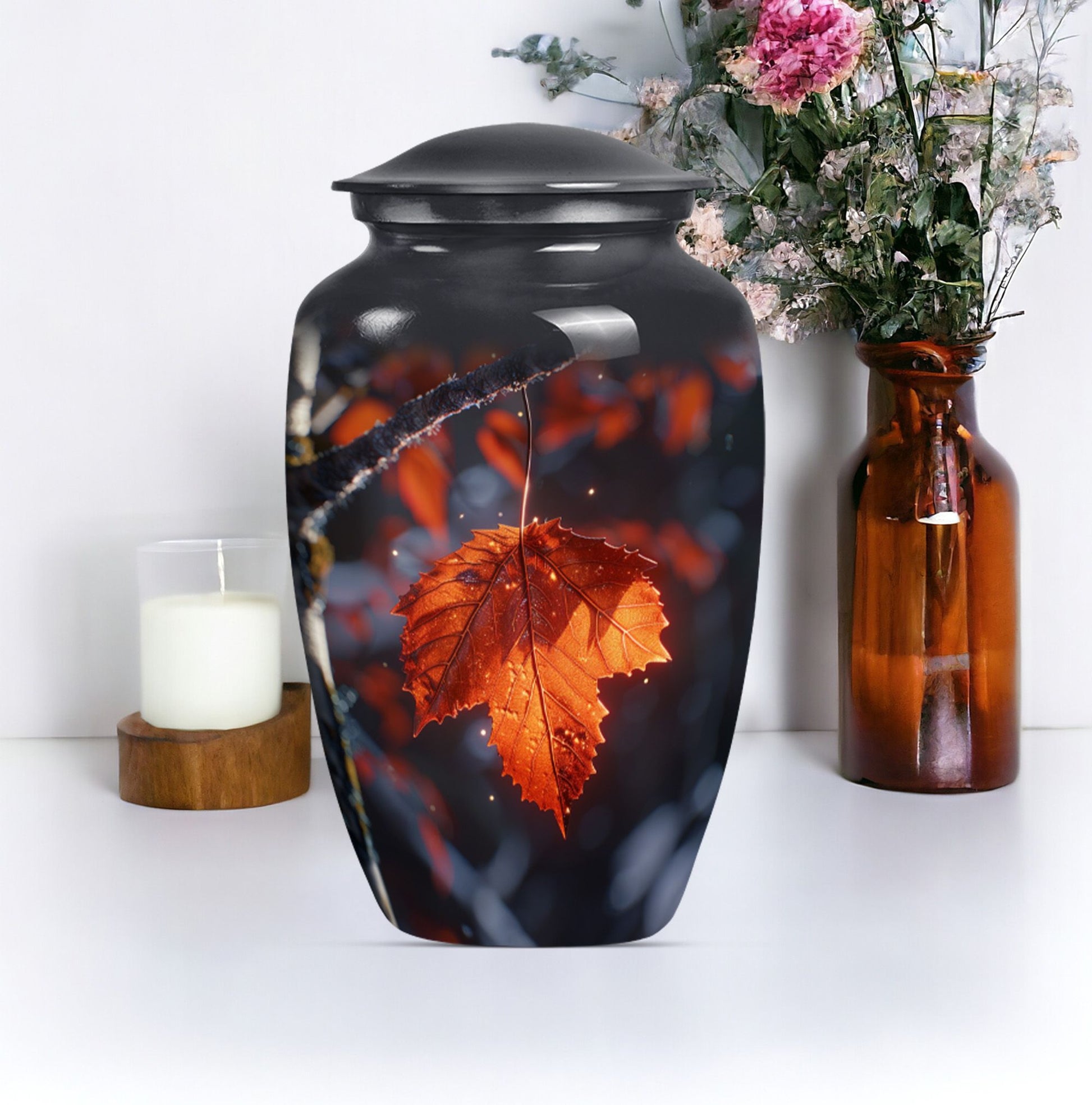 classic mapple leaf urn, perfect memorial urn for male.