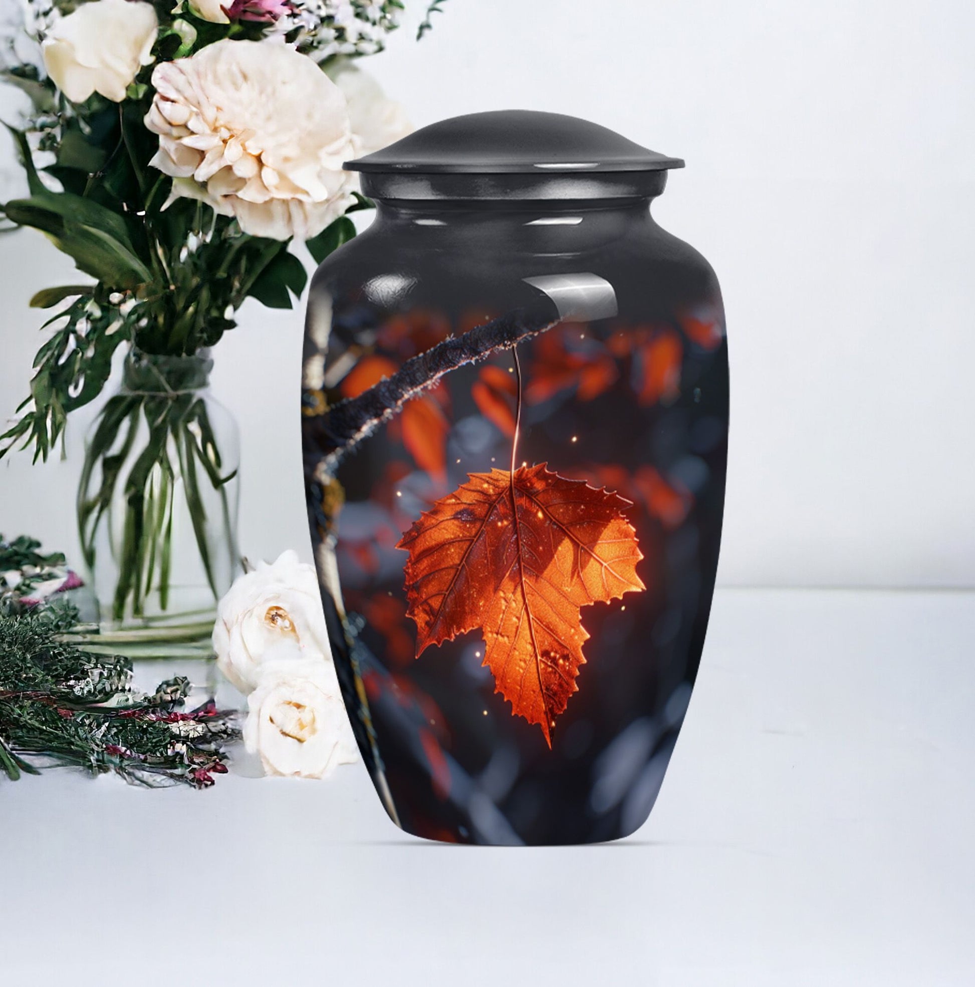 classic mapple leaf urn, perfect memorial urn for male.