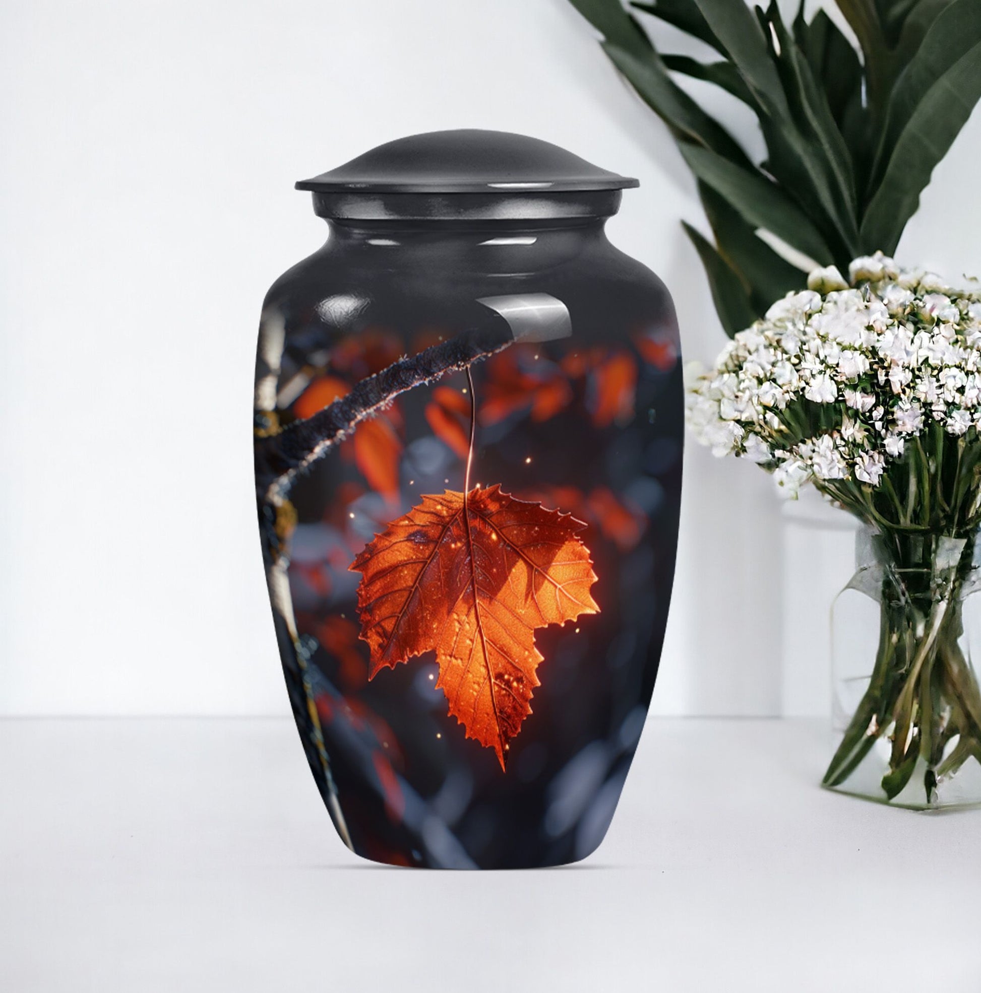 classic mapple leaf urn, perfect memorial urn for male.