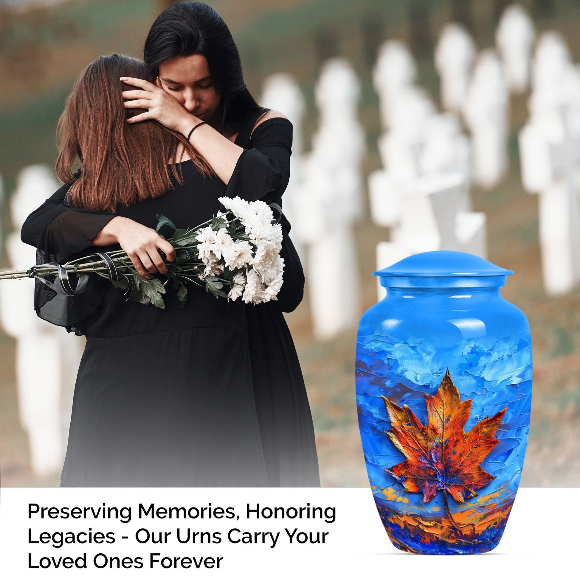 Maple Leaf Urn for Women's Ashes 