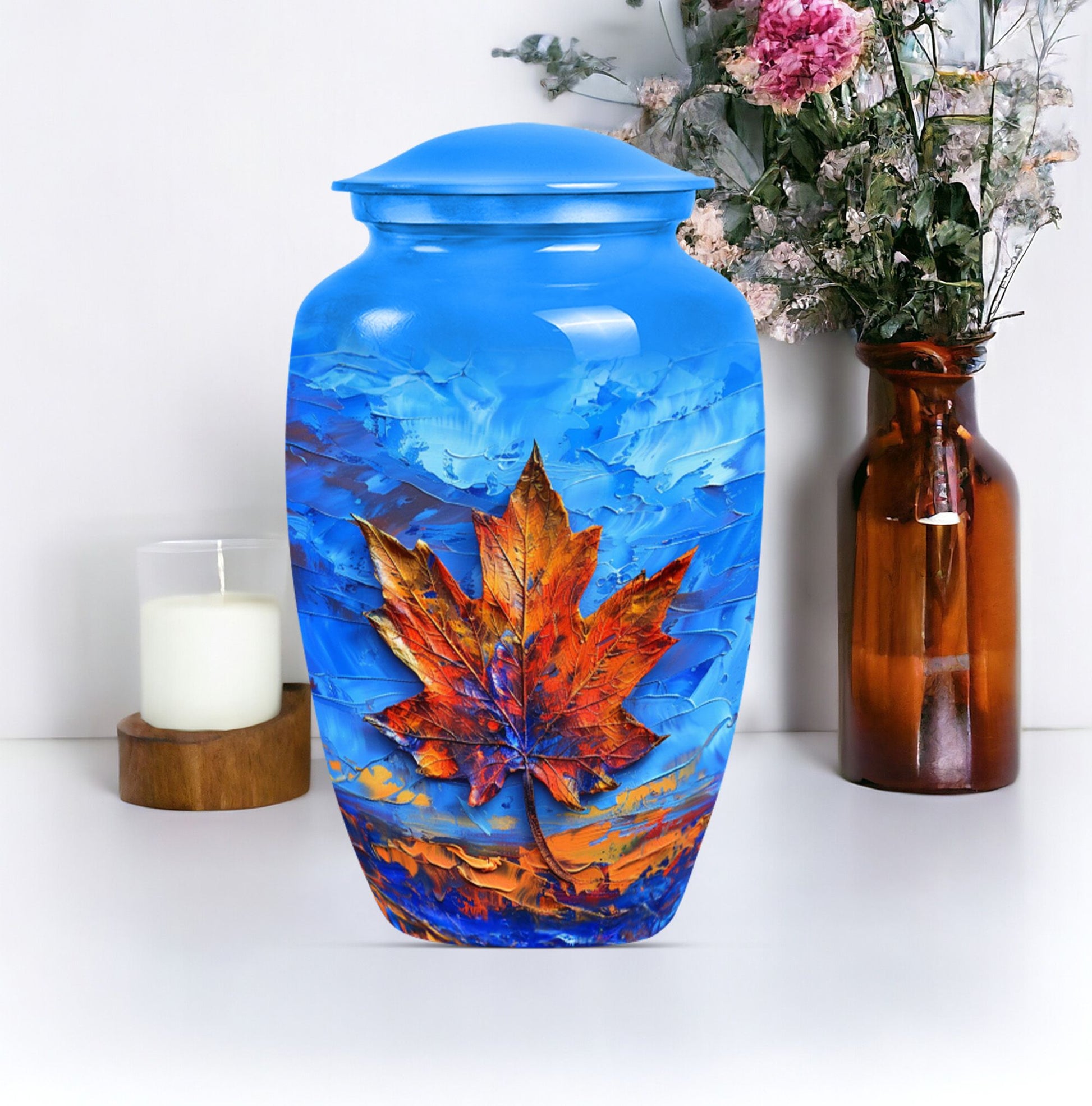 Maple Leaf Urn for Women's Ashes 