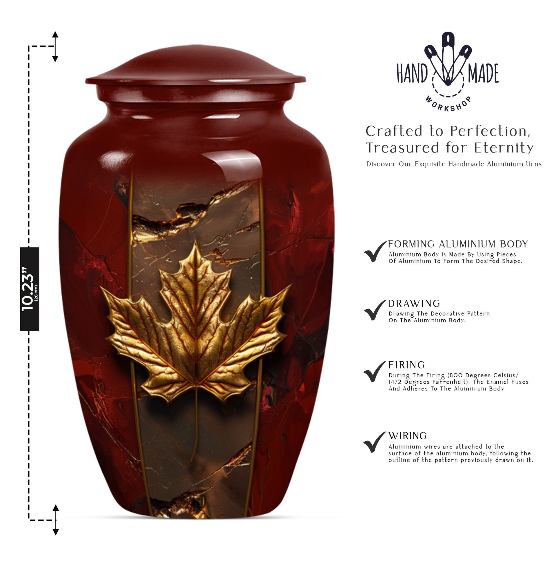 Mapple leaf Classic Memorial Urn for male adults.