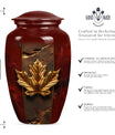 Mapple leaf Classic Memorial Urn for male adults.