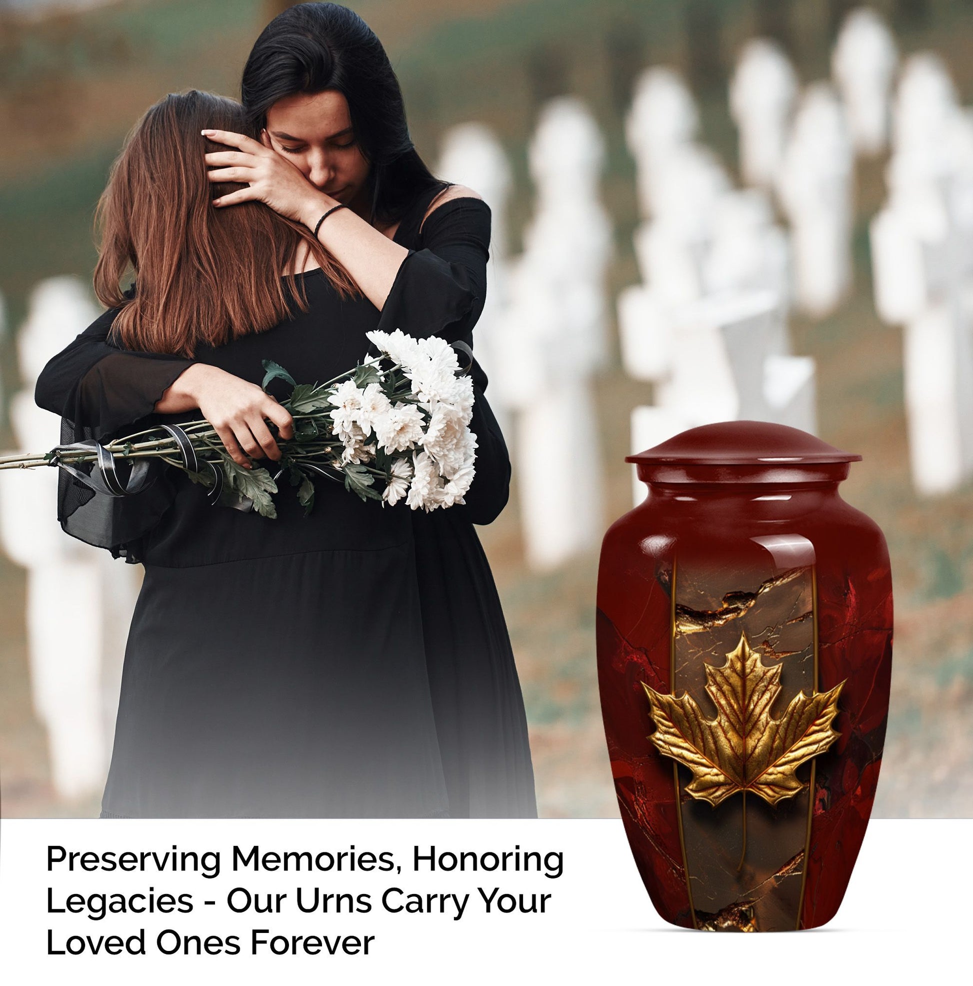 Mapple leaf Classic Memorial Urn for male adults.