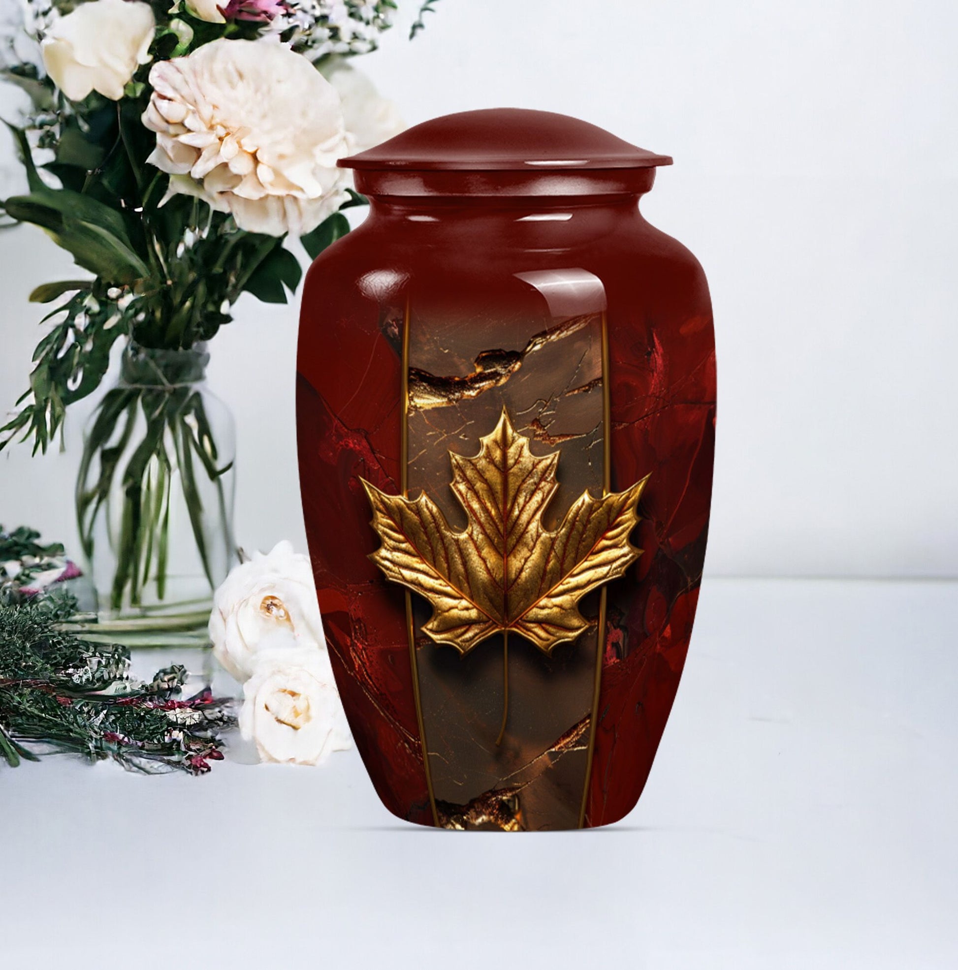 Mapple leaf Classic Memorial Urn for male adults.