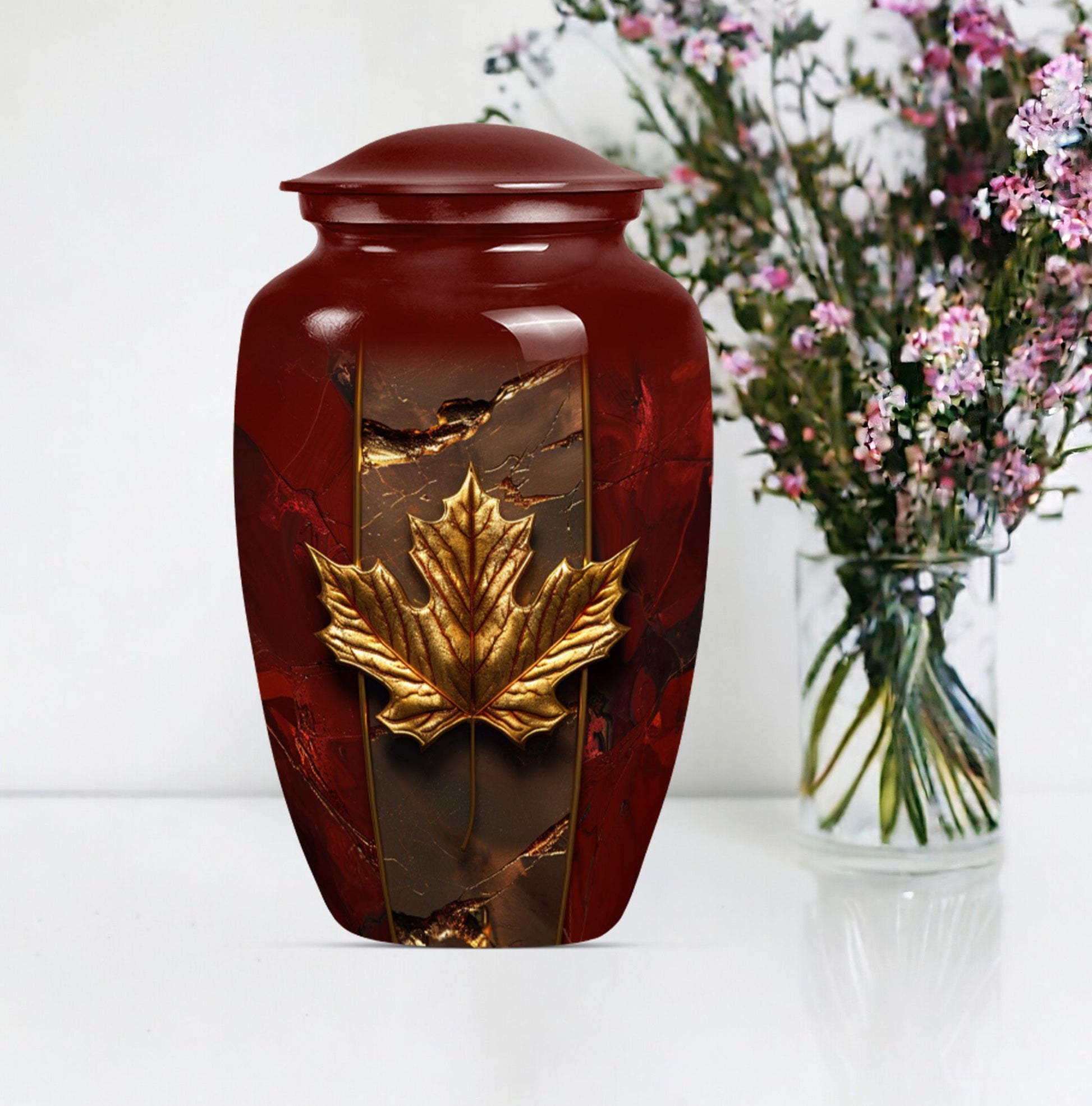 Mapple leaf Classic Memorial Urn for male adults.