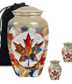 Mapple Leaf Theme Large Urn With 2 Keepsake Urn