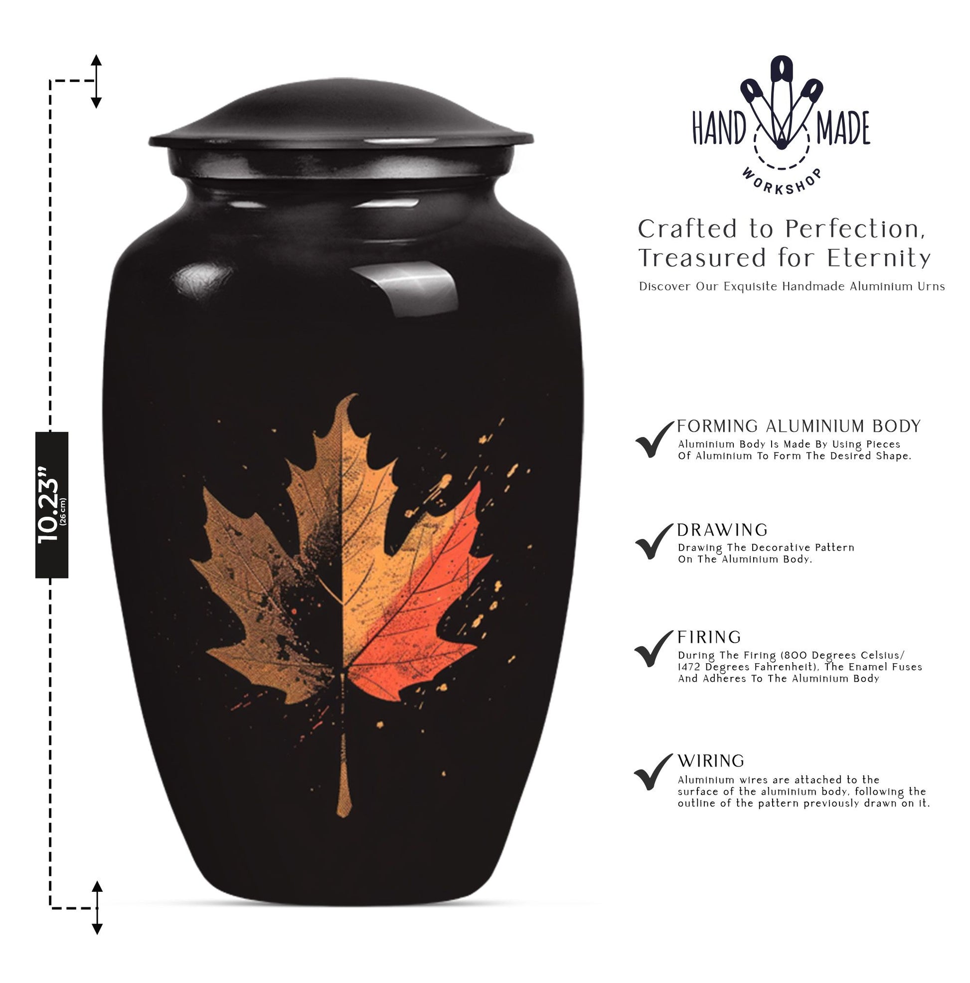 mapple leaf urn for adult male cremation ashes