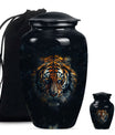 Tiger Theme Large Urn With 1 Keepsake Urn