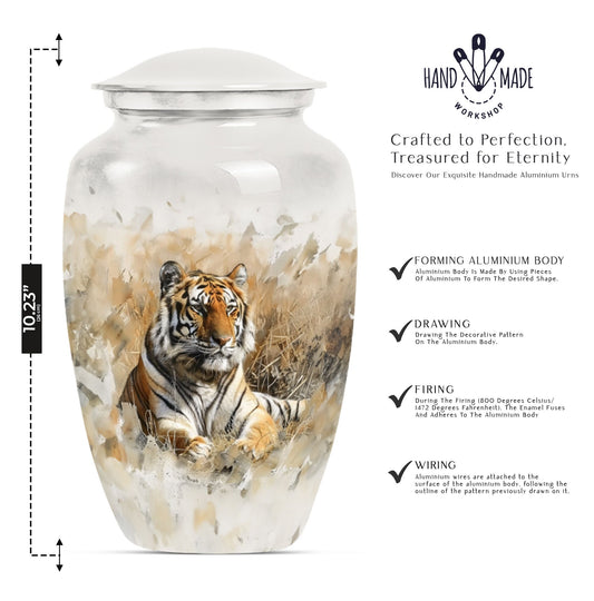 Classic 10-inch tiger urn, memorial urn