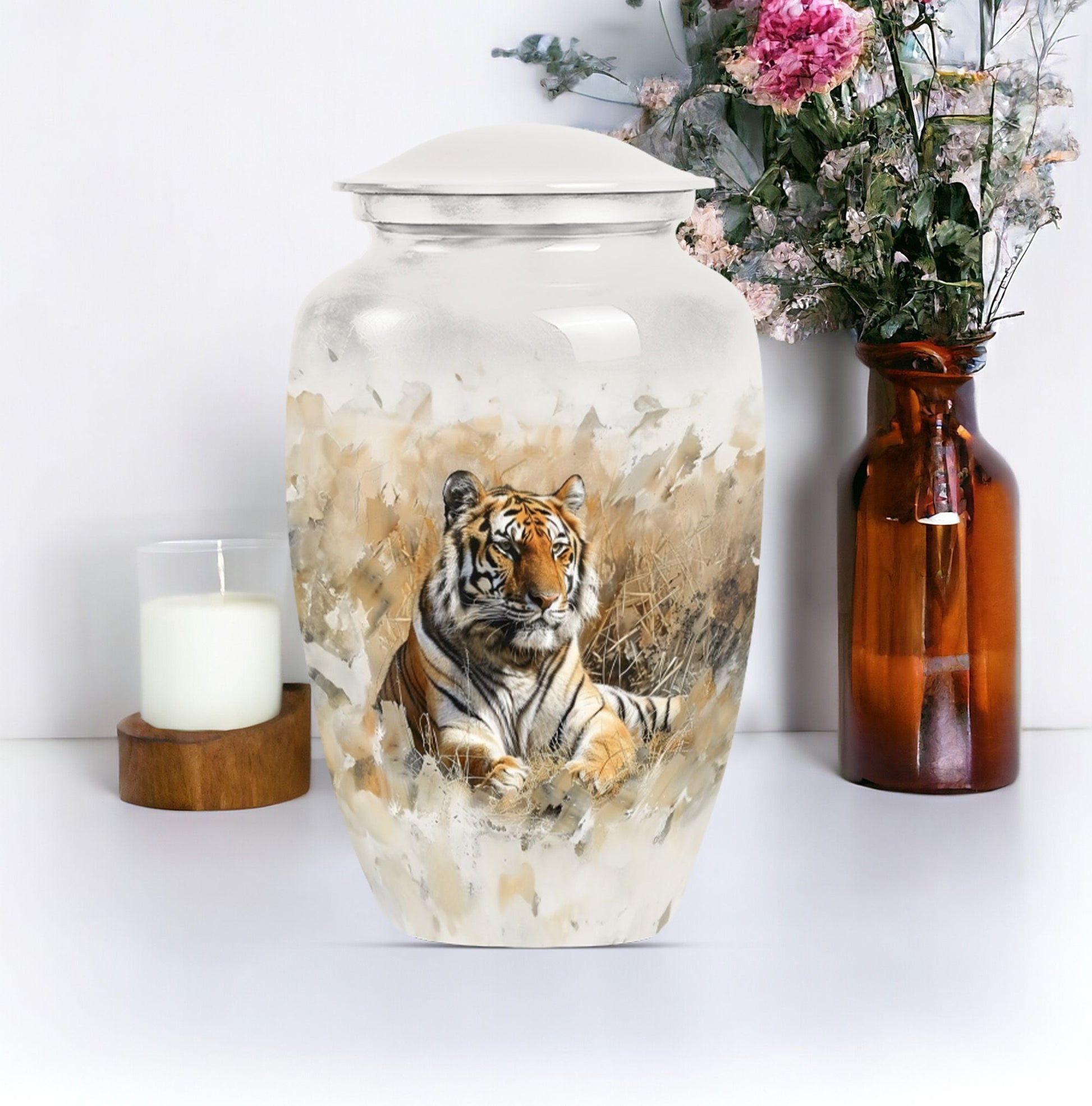 Classic 10-inch tiger urn, memorial urn