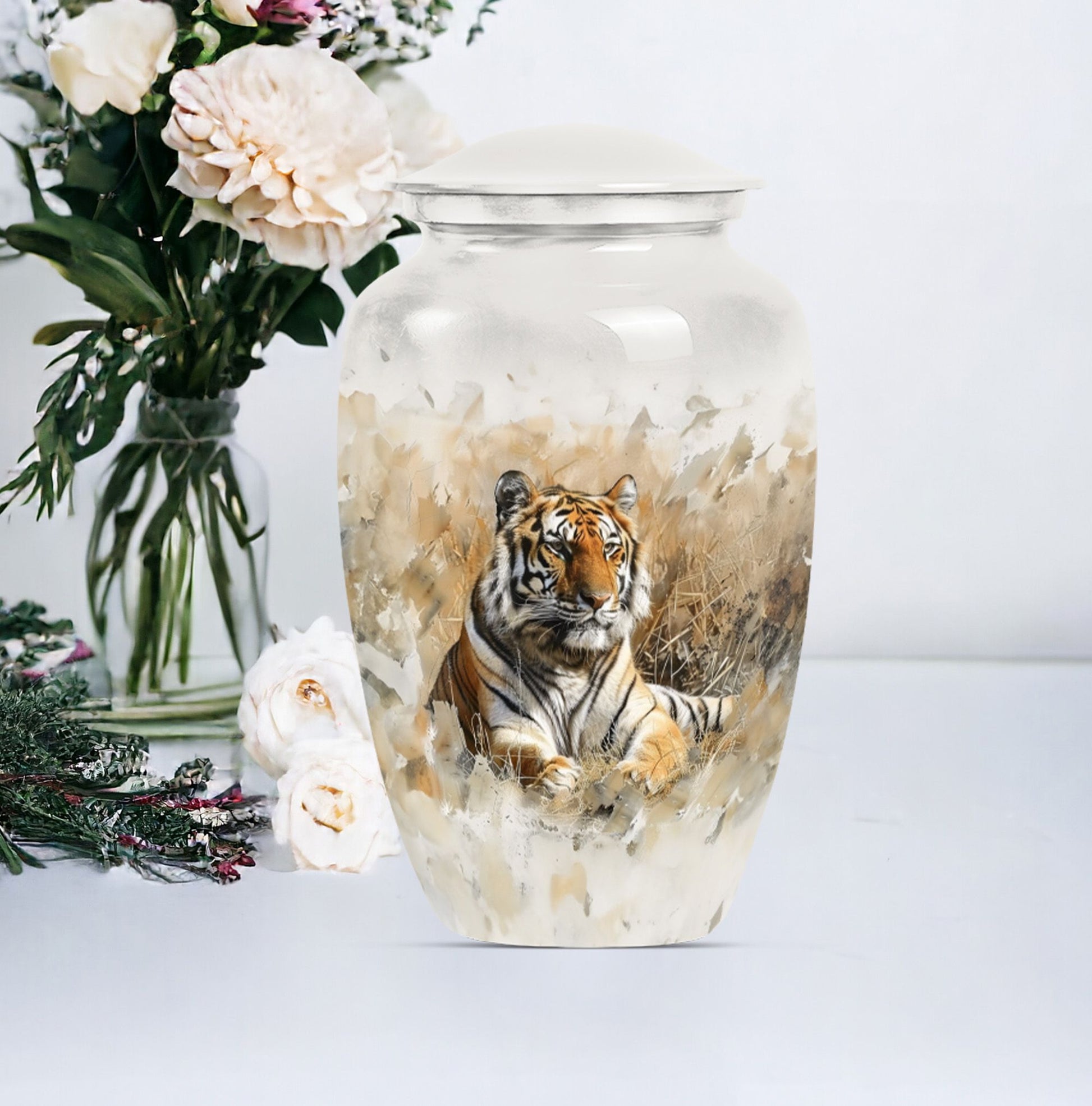 Classic 10-inch tiger urn, memorial urn