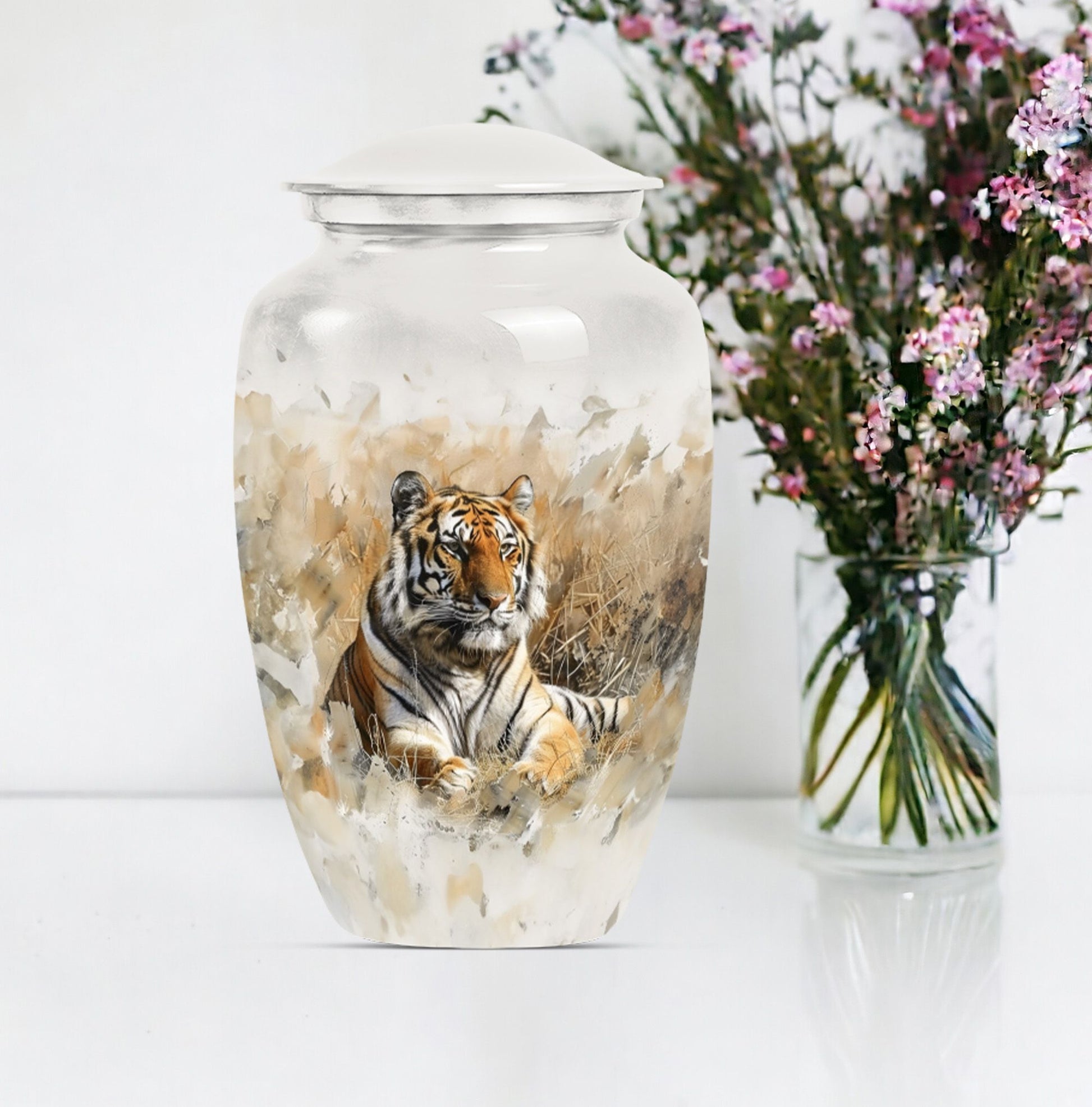 Classic 10-inch tiger urn, memorial urn