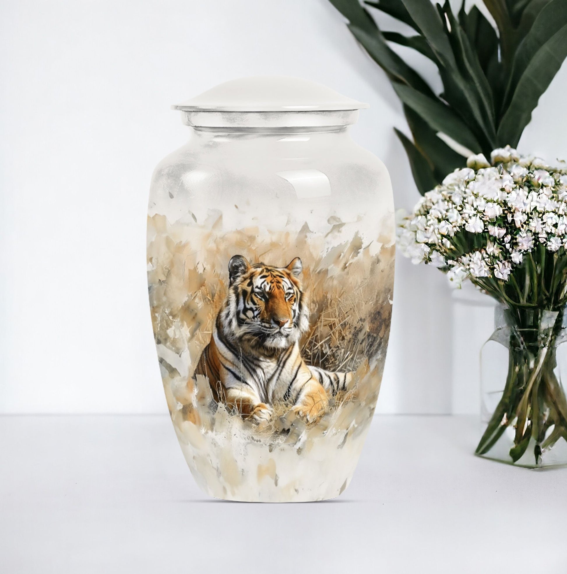 Classic 10-inch tiger urn, memorial urn