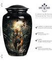 tiger urn with floral design 