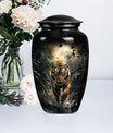 tiger urn with floral design 