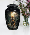 tiger urn with floral design 