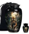 tiger urn with floral design 