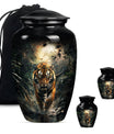 tiger urn with floral design 