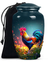 Classic 10 inch chicken theme urn for women's ashes.