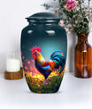 Classic 10 inch chicken theme urn for women's ashes.