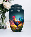 Classic 10 inch chicken theme urn for women's ashes.