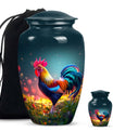 Classic 10 inch chicken theme urn for women's ashes.