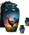 Classic 10 inch chicken theme urn for women's ashes.