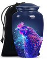 Classic 10-inch Chicken Urn with flower design.