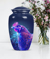 Classic 10-inch Chicken Urn with flower design.