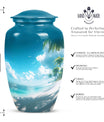 10-Inch Beach Urn, classic aluminium funeral urn.