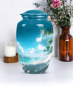 10-Inch Beach Urn, classic aluminium funeral urn.