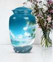 10-Inch Beach Urn, classic aluminium funeral urn.