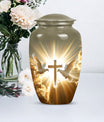 10-inch dove-themed aluminum classic design urn.