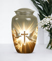 10-inch dove-themed aluminum classic design urn.