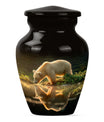 10-inch bear urn, aluminium cremation urn with butterfly theme.