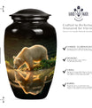 10-inch bear urn, aluminium cremation urn with butterfly theme.