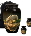 10-inch bear urn, aluminium cremation urn with butterfly theme.