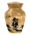 '-themed cowboy urn,