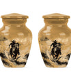 '-themed cowboy urn,